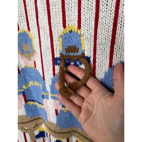 1990s Design Options Baseball Little League Maximalist Kidcore Sweater Vest XL - Picture 9 of 9